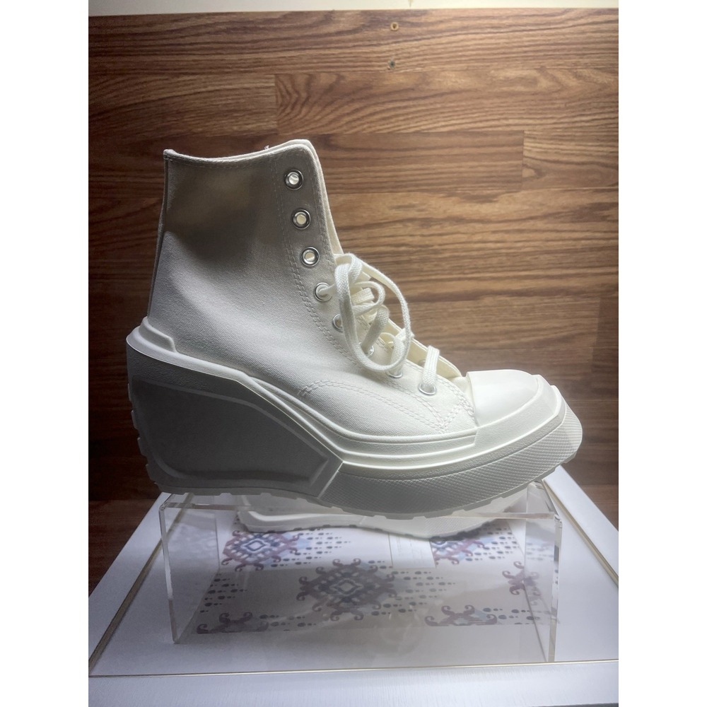 Converse Chuck 70 De Luxe Wedge Egret Women's Size 7.5 Platform Shoes NEW - Picture 7 of 10